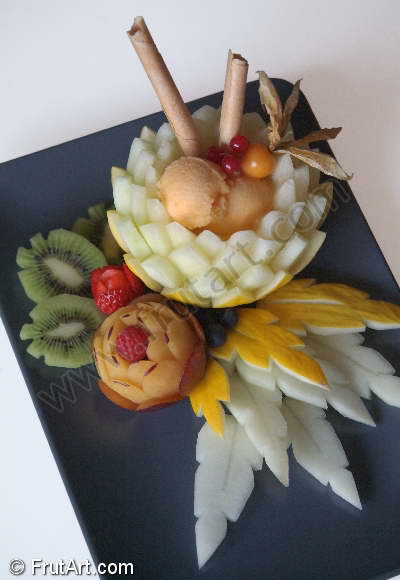 Heladeria. FrutArt. Galerie d'images. Sculpture fruits. Fruit Art.